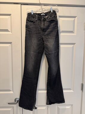 Good American Black High-Rise Flare Jeans